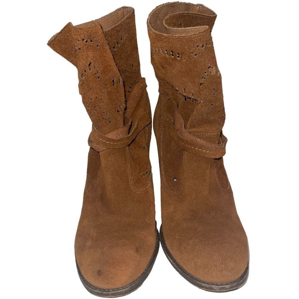 Luz da Lua Brown Suede Cut out Boots - Size‎ 10